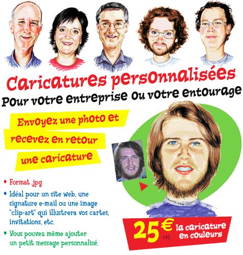 Envoyez une photo et recevez une caricature par mail